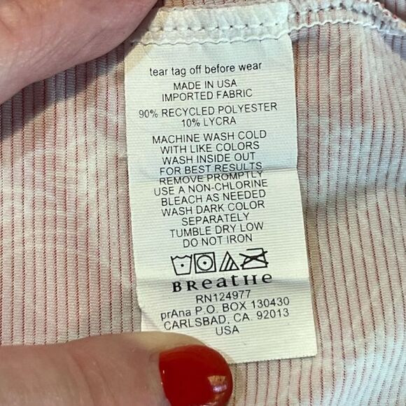 PRANA Sleeveless Abstract Prints Scoop Neck Top Red White Women’s Size Medium - Picture 5 of 6